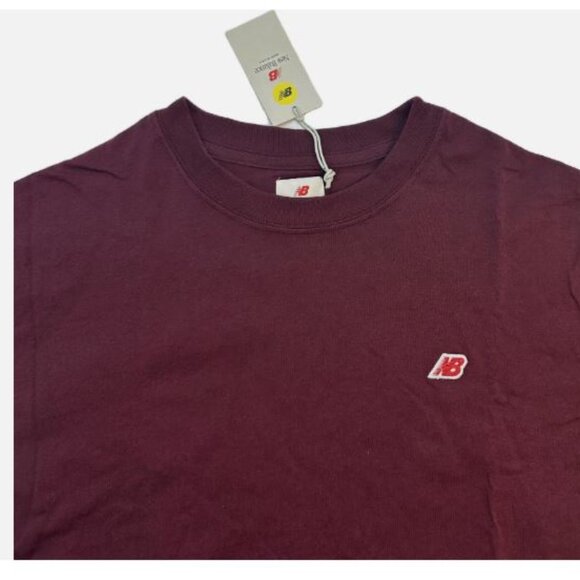 New Balance Men's MADE in USA Core T-Shirt MT21543 NBY Cotton Size M Burgundy - Picture 3 of 7